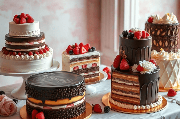 The Best Gourmet Dessert Recipes for Special Occasions 3 Rich Chocolate S'mores Cake with layers of moist chocolate cake, gooey marshmallow filling, and a crunchy graham cracker crust. A campfire favorite reimagined!