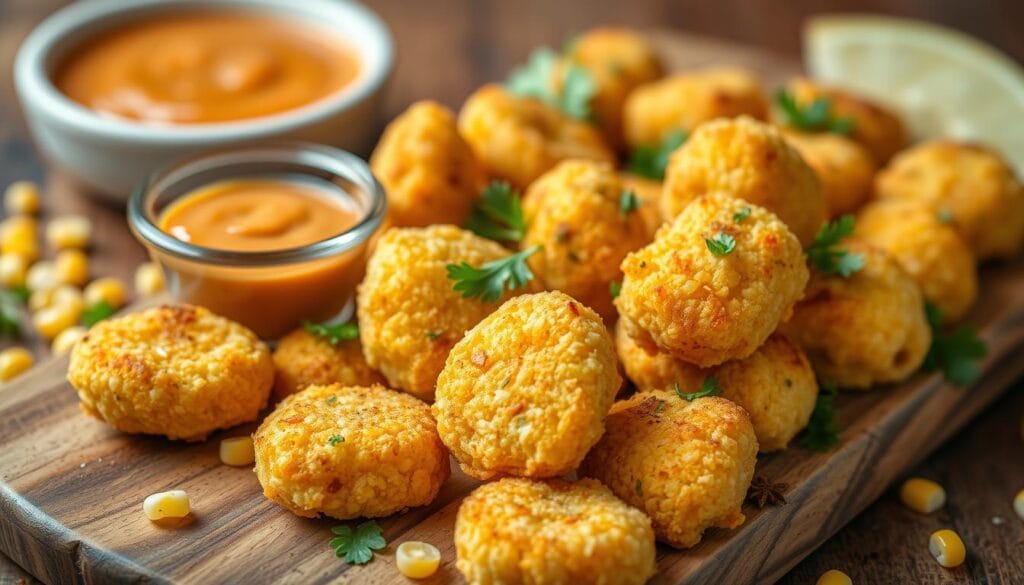 How to Make Crispy Homemade Corn Nuggets 4 Cornmeal nugget appetizers