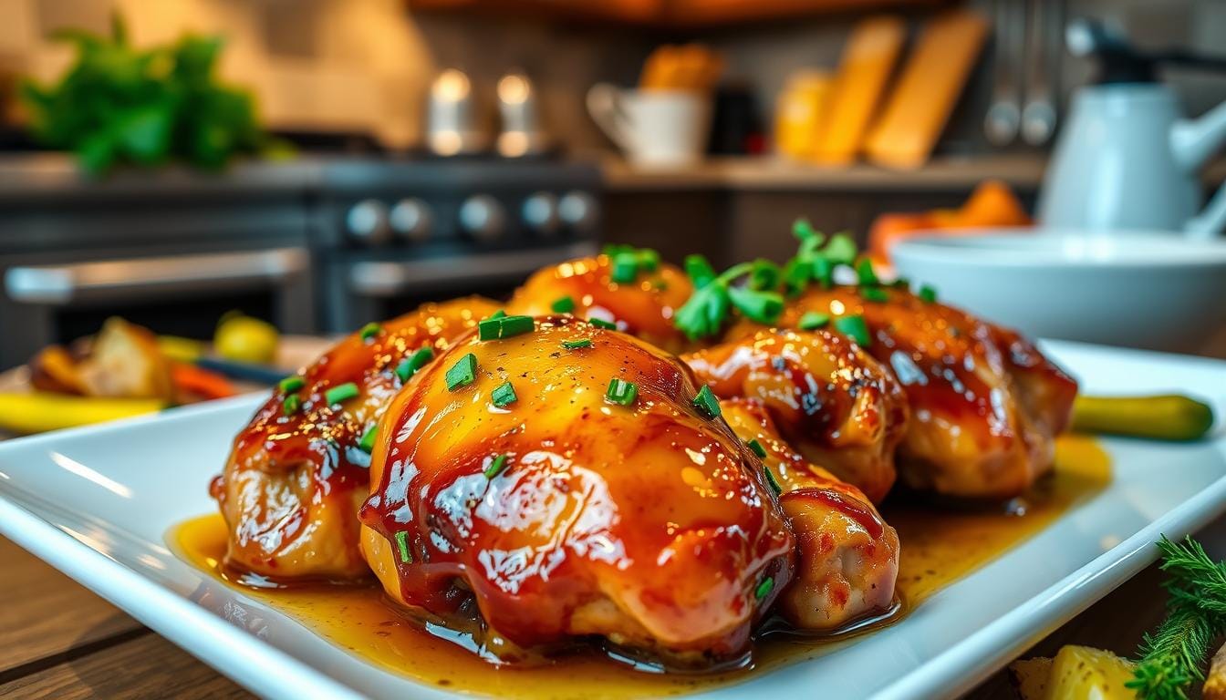 Juicy Honey Garlic Chicken Thighs