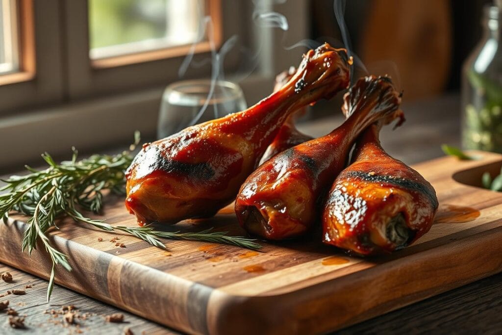 Smoke-cured chicken drumsticks