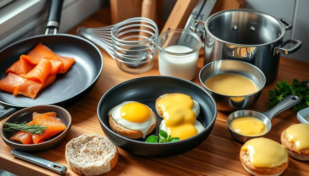 Amazing Smoked Salmon Eggs Benedict Recipe 4 cooking tools