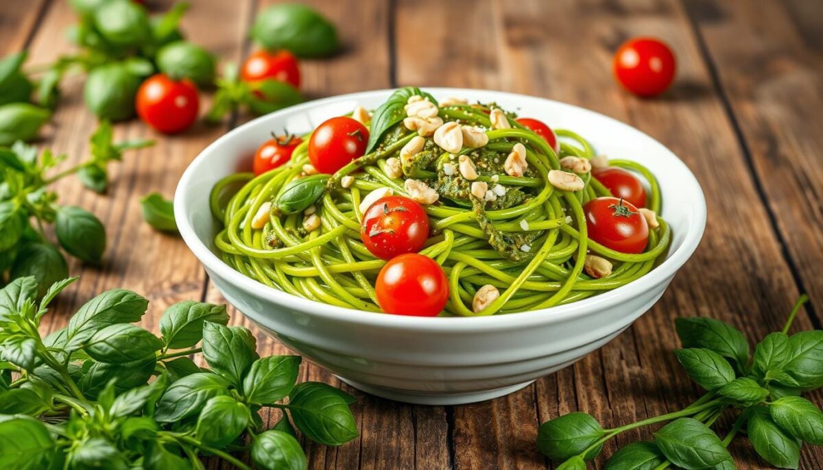green spaghetti