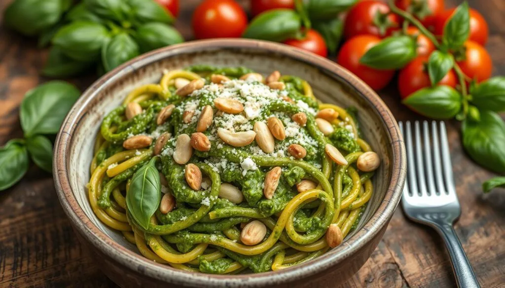 homemade pesto pasta