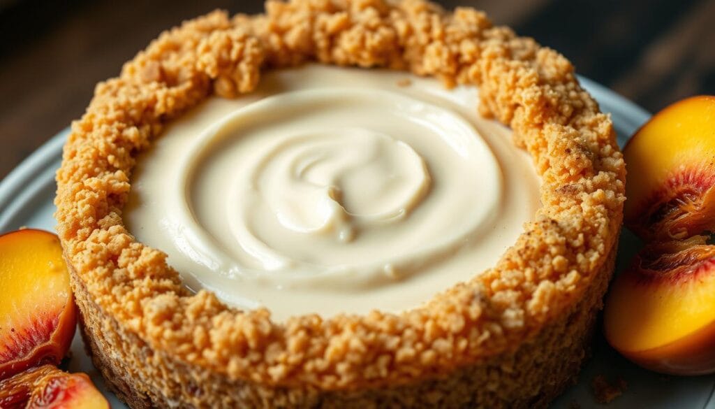 peach cobbler cheesecake base