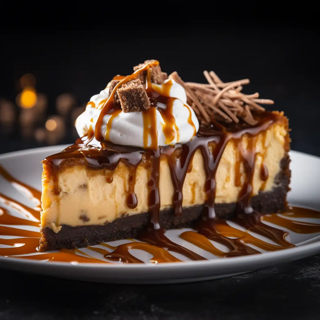 Decadent Caramel Brownie Cheesecake with a fudgy brownie base, creamy cheesecake layer, and luscious caramel swirls, topped with whipped cream and extra caramel drizzle – the ultimate dessert indulgence!
