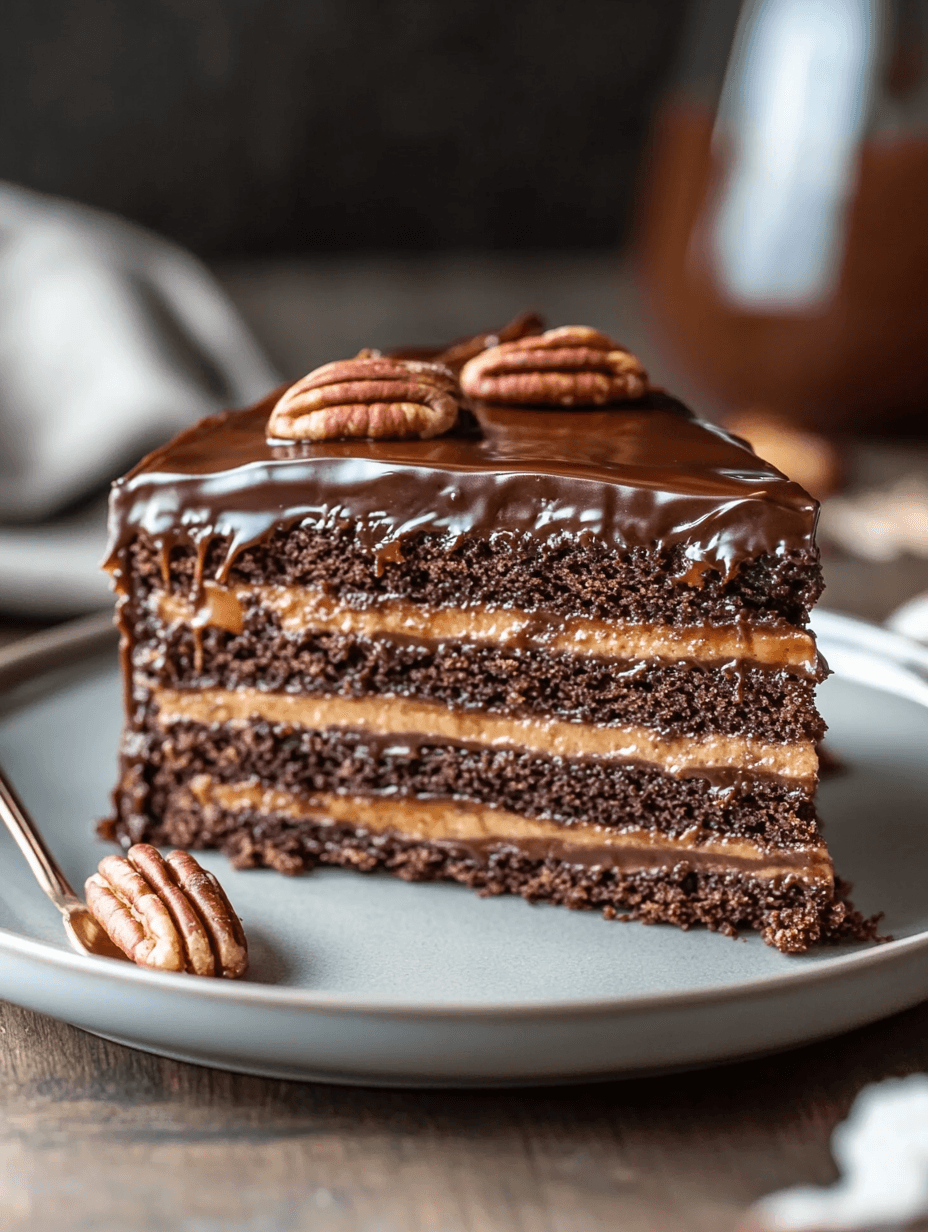 obayadat A slice of Turtle Texas Sheet Cake on a dessert plat 35554408 73f1 4fcd a9f2 8744c5a62e22 1 Turtle Texas Sheet Cake: A Decadent Twist on a Classic!