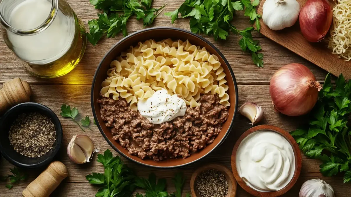  ingredients for one hamburger helper beef stroganoff